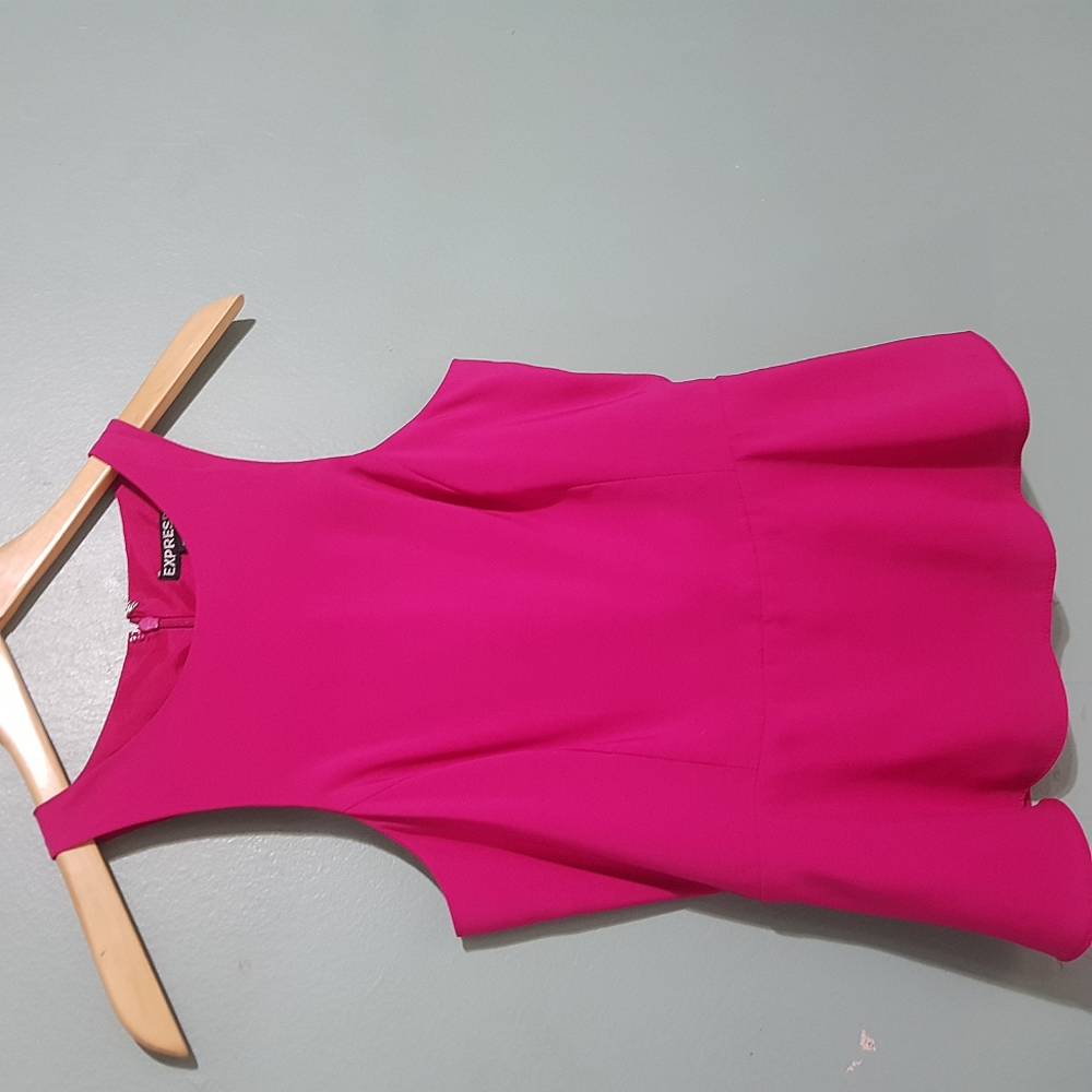 Express Pink Sleeveless Peplum Top